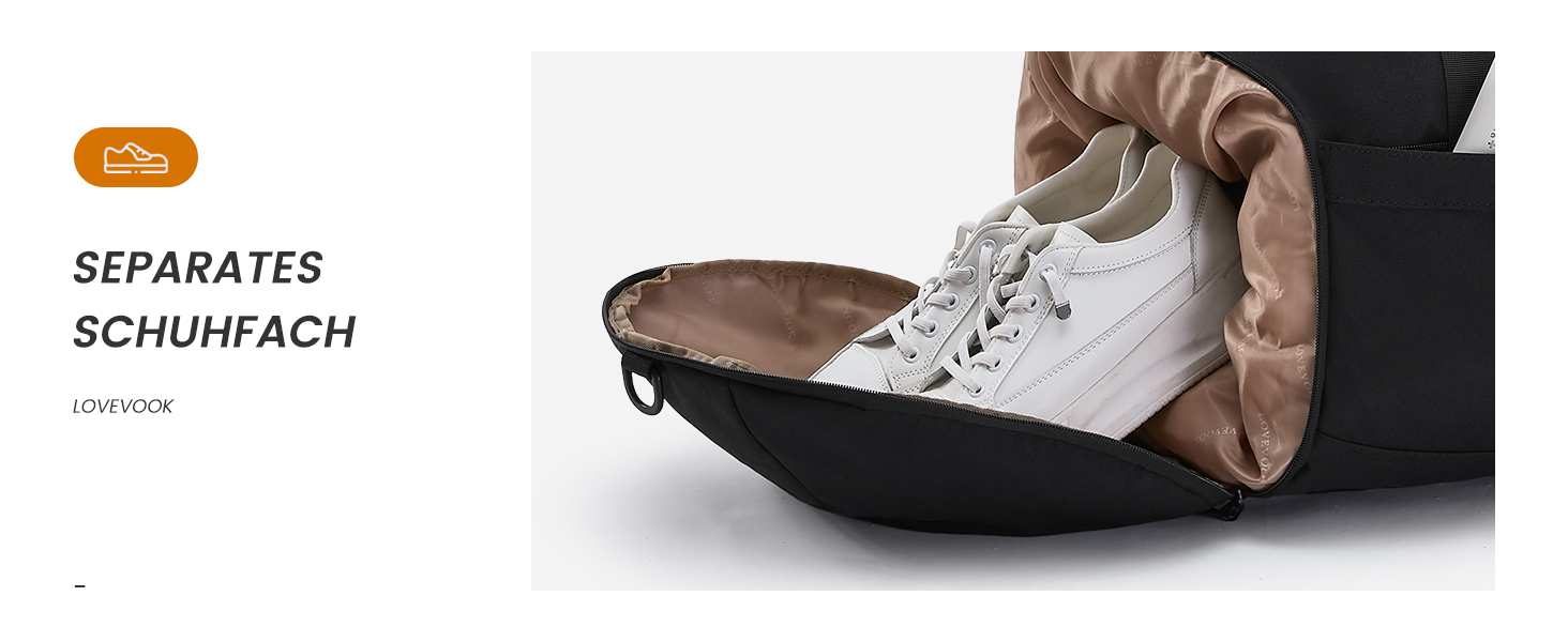 Спортивна сумка LOVEVOOK: велика, водонепроникна, з відділенням для взуття, 45L, 51x28x32 см