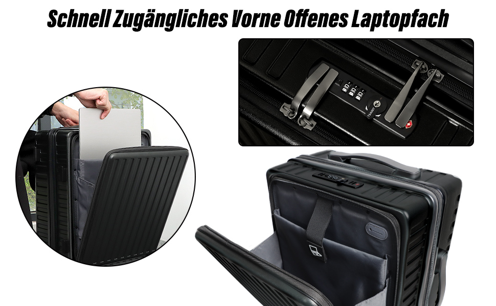 Чемодан ручної поклажі TANTOMI з відділенням для ноутбука, 20 дюймів, жорсткий корпус, легкий ABS-валіз, валіза з 4 колесами на 360°, TSA-замок (світло-темно зелений, 41л)