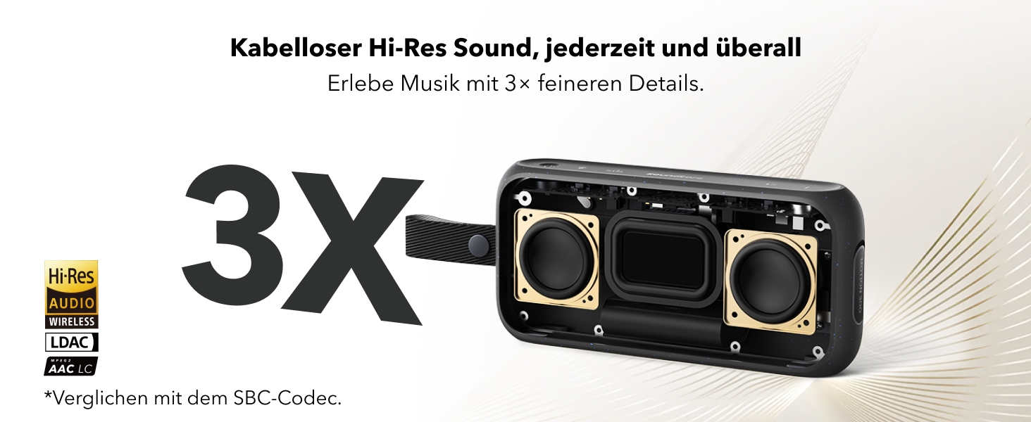 Soundcore Motion 300 - Бездроковий портативний Bluetooth-динамік з BassUp, SmartTune, 30W, 13h, IPX7, для дому, саду, кемпінгу та подорожей, Чорний