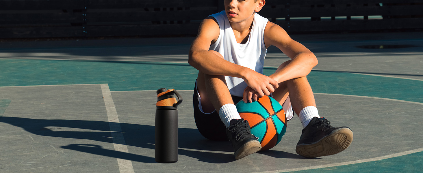 Фляга спортивна Fjbottle Edelstahl 1 л темно-синя з магнітною кришкою, BPA-free. Термофляга для школи, фітнесу, води, газованих напоїв