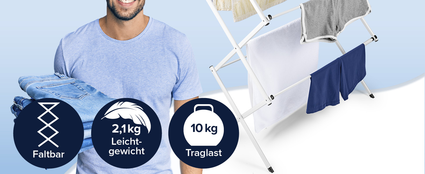 Сушарка для білизни EASYmaxx Wandwäschetrockner 400 - настінна, розтягувана, 80x40x10.5 см, 4 м довжини сушіння. Підходить для внутрішнього та зовнішнього використання.