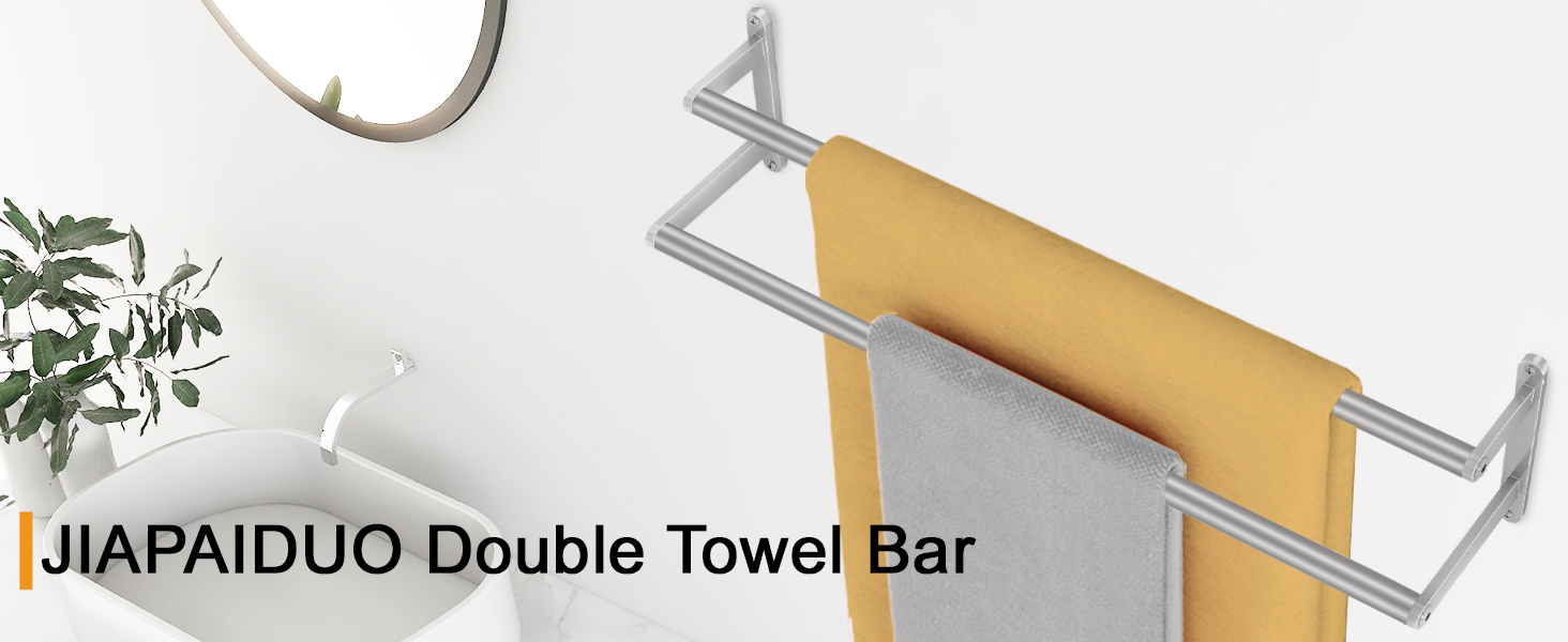 Тримач для рушників на стіну, 60 см, нержавіюча сталь, для ванної, спальні, кухні, щіткова нікель