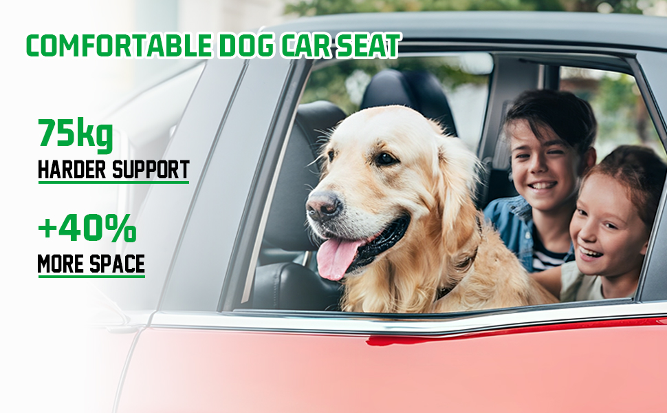 Надійний автокрісло для собак, посилене автокрісло для середніх та великих собак, водонепроникне, неслизьке, з захистом від подряпин, з 3 ременями кріплення
