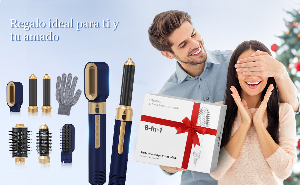 Набір для укладки волосся 6-в-1: фен, стайлер, щітка для волосся, 1350W, 3 температурні режими, для всіх типів волосся