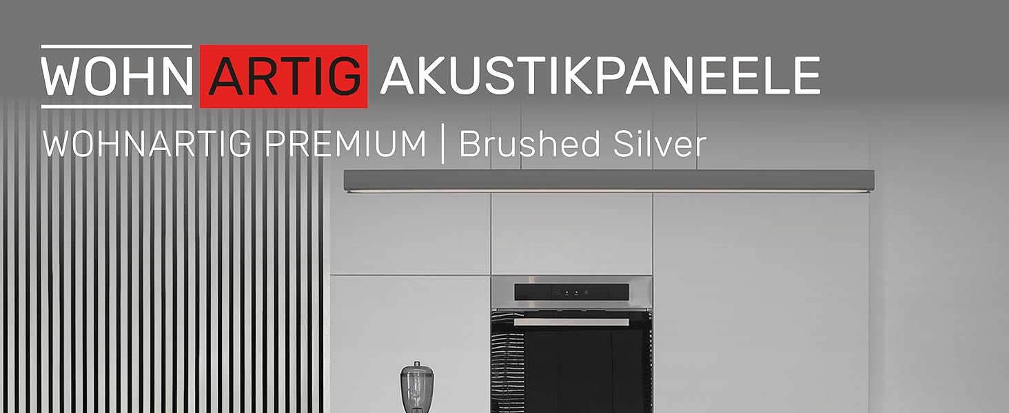 Акустичні настінні панелі з фетру Brushed Silver 364, комплект 2 шт. (275x54 см, загальна площа 1,485 м²)