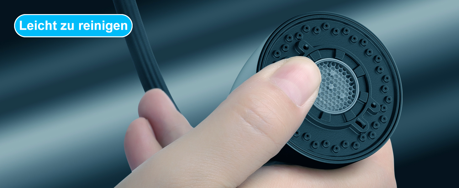 Змішувач кухонний висувний з нержавіючої сталі з 360° обертанням та 4 режимами, для кухонних мийок, з ABS-розпилювачем, підходить лише для ЄС (G3/8)