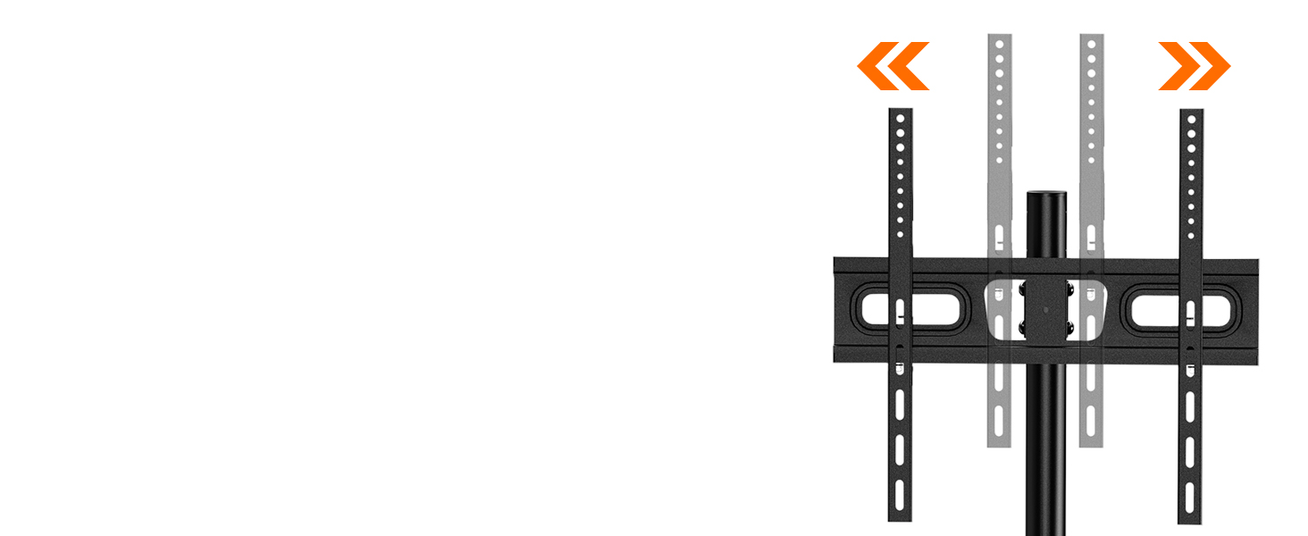 Підставка для телевізора на колесах для 23-60 дюймів - регульована по висоті, мобільна, з полицею для медіа, для офісу, вітальні, геймінгу, витримує до 40 кг, VESA до 400x400 мм, чорна