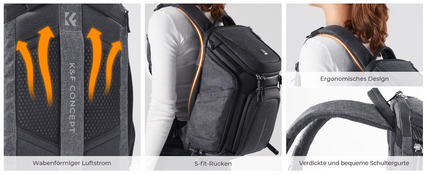 Водонепроникний рюкзак для камери K&F Concept, для 2 камер та 15.6