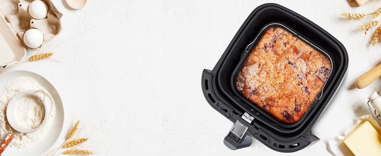 MEDION E40 XL Фритюрниця з гарячим повітрям (5.2 л, Airfryer, 2150 Вт, 9 автоматичних програм, функція випікання, без олії, сенсорне керування, LED дисплей, MD 11740) чорна
