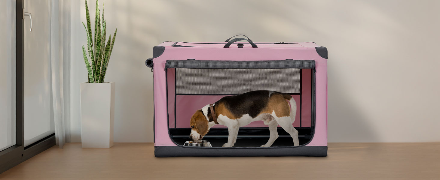 Транспортна переноска для собак та котів Petsfit, складана, для подорожей та авто, рожева, M