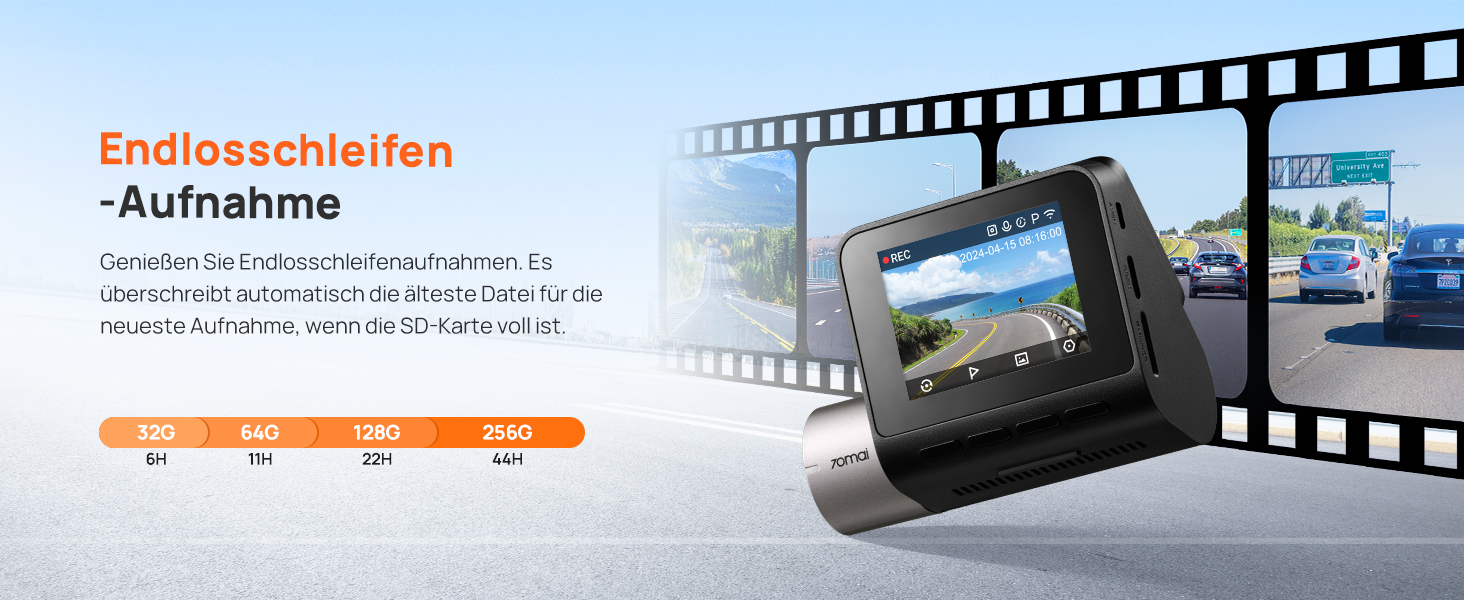 Відеореєстратор 70mai Dashcam A510 (передній+задній) 2.7K+1080P STARVIS, HDR, GPS, ADAS, 4G LTE, паркувальний режим, керування через додаток, 64GB SD карта