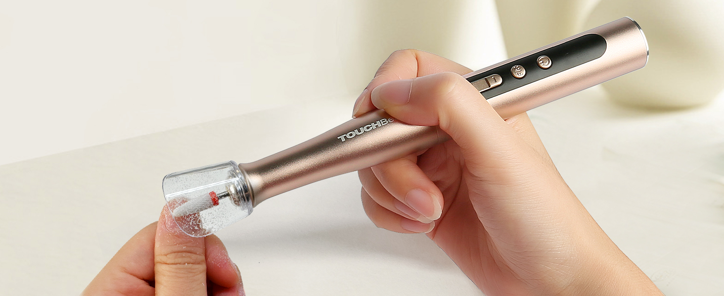 TOUCHBeauty Електрична пилка для нігтів: набір бездротовий, фрезер для манікюру та педикюру з LCD-дисплеєм, 5 швидкостей, тихий, пилозахисний, USB-зарядка (гель, акрил)