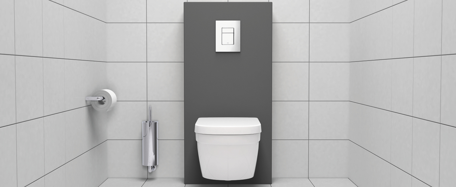 GROHE Essentials Toilet Paper Holder - Adhesive, No Cover, Chrome Finish