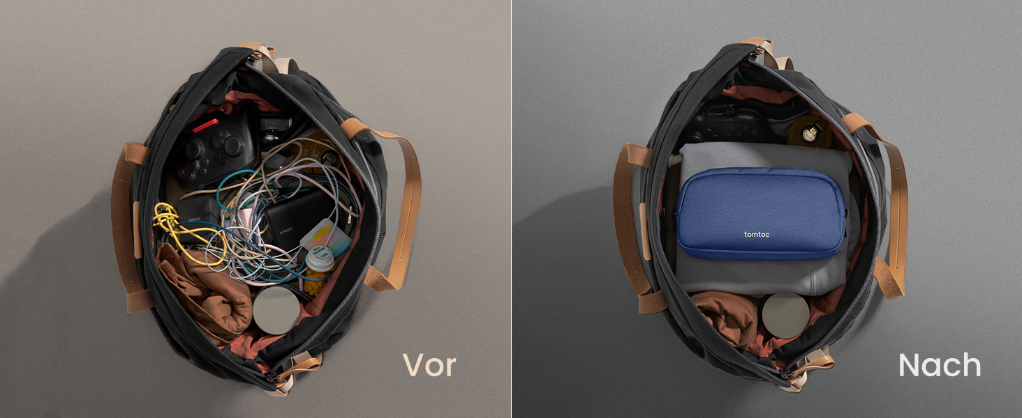 Органайзер для кабелів tomtoc, сумка для аксесуарів, кофр-органайзер для подорожей, чохол для гаджетів, аксесуар для кабелів, адаптерів, павербанку, Navy Blue S