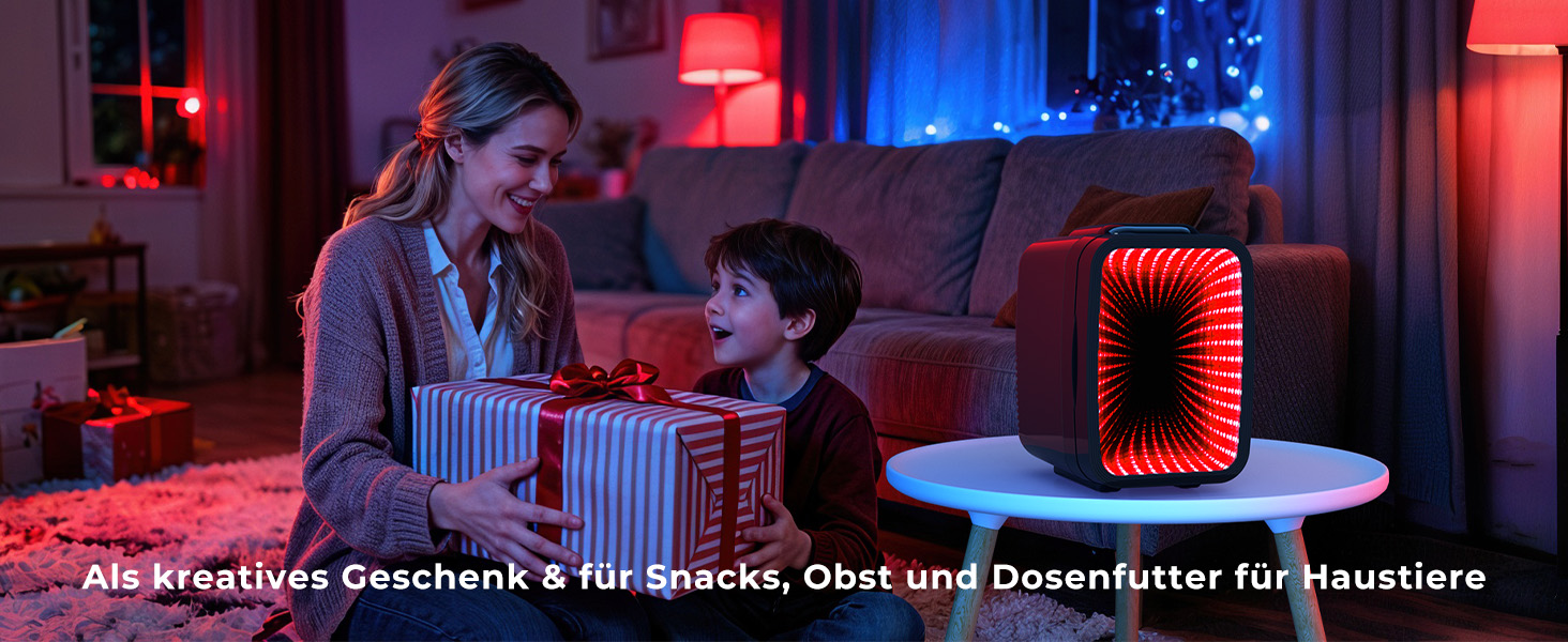 Міні холодильник 4L з RGB підсвіткою, охолодження/підігрів, 2в1, для напоїв та догляду за шкірою, 220V/12V, чорний