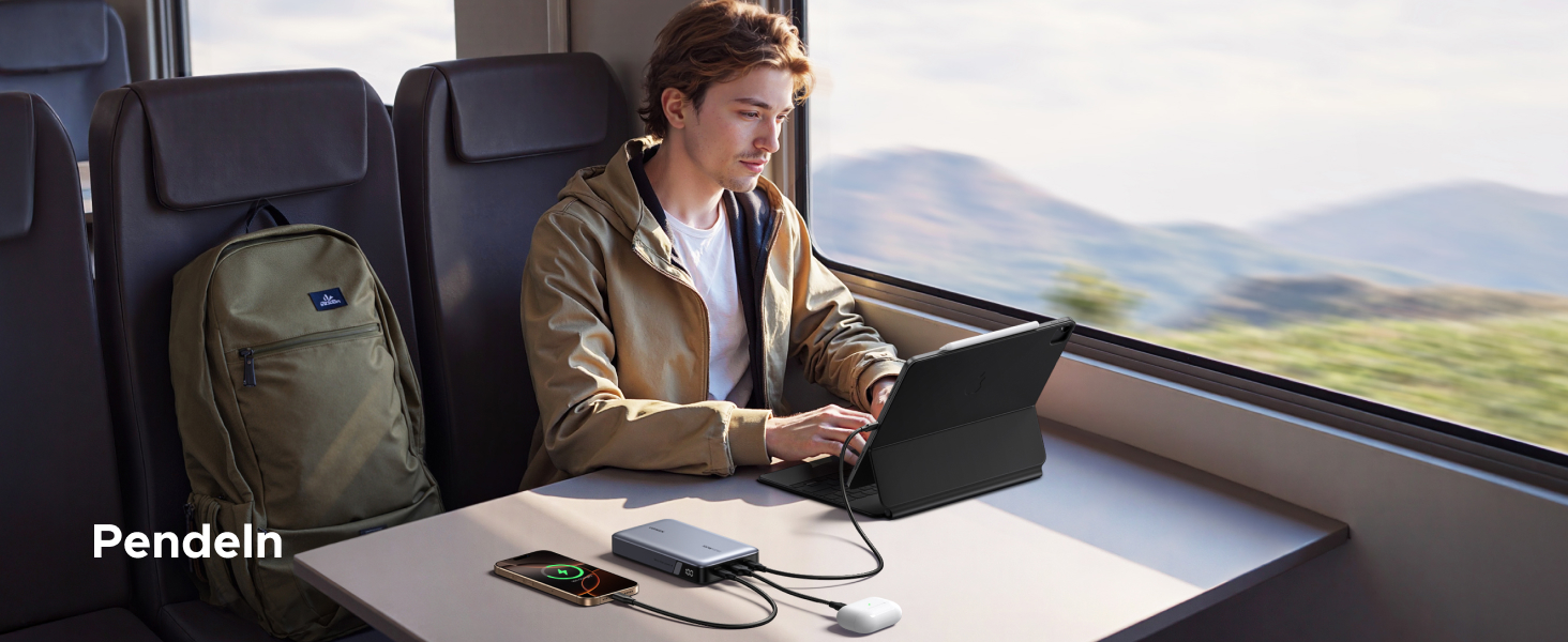 Power Bank UGREEN Nexode 100W, 20000mAh, 3 USB-C, цифровий дисплей, сумісний з MacBook, iPhone, Galaxy, Dell