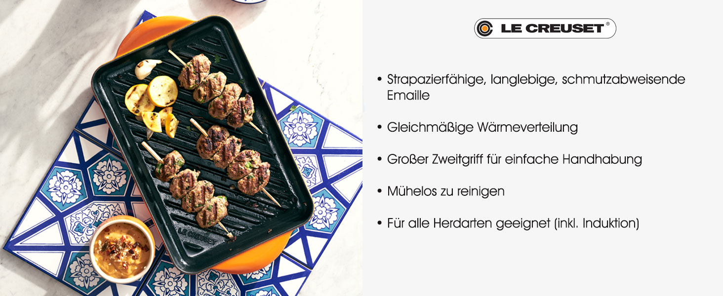 Чавунна гриль-сковорода Le Creuset, прямокутна, 36 см, матова чорна