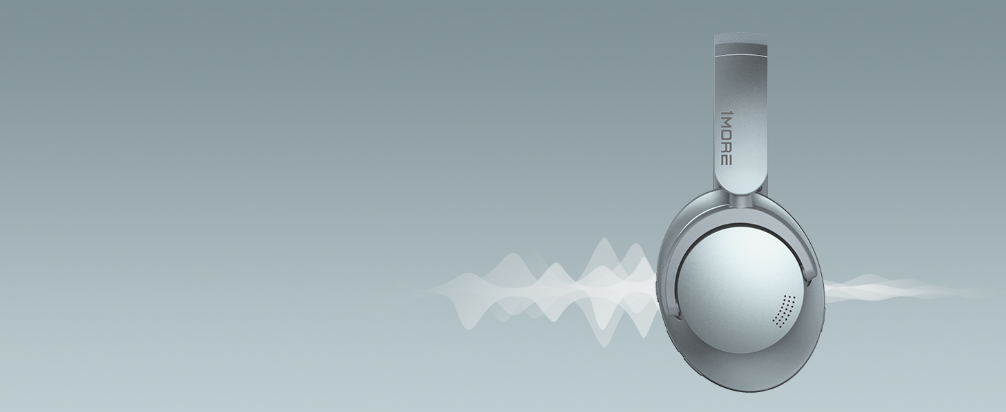 1MORE SonoFlow: Бездротові навушники з активним шумозаглушенням, Bluetooth, LDAC, 70 годин, Over-Ear (Срібні)