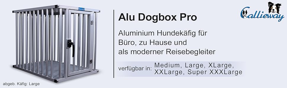 Callieway® ALU DOGBOX - Алюмінієва переноска для собак (XL) 95 x 66 x 70 см