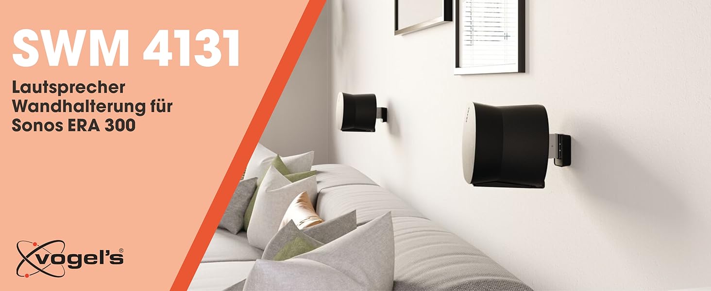 Стійка Vogel's SFS 4113 для Sonos ERA 100 | Біла | З кабелепроводом, TÜV-сертифікована | 82 см