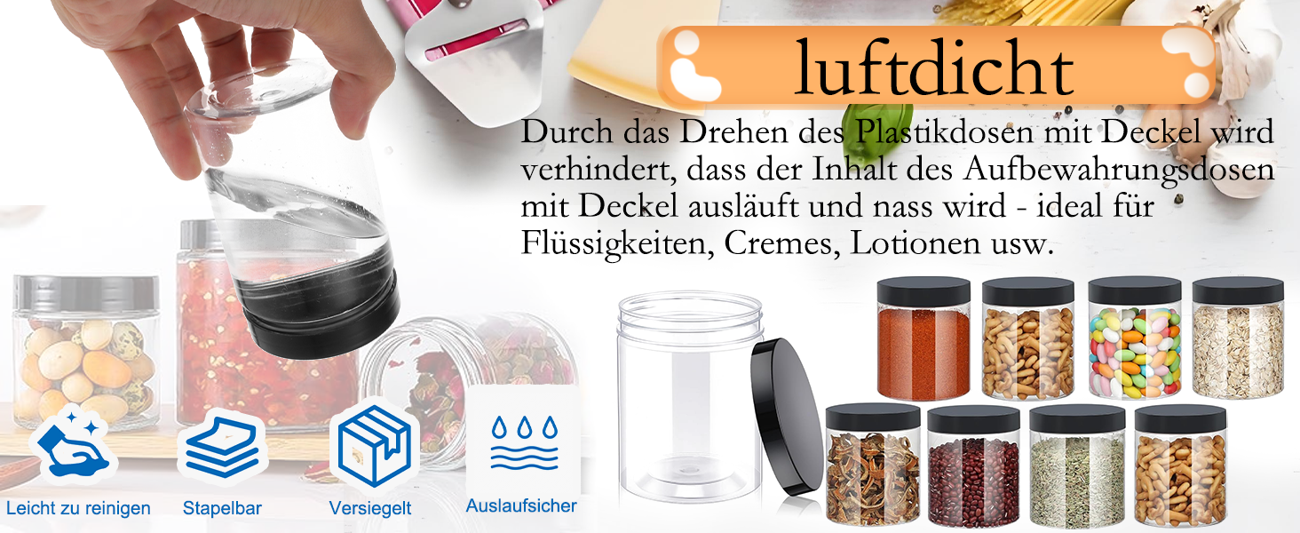 Набір контейнерів для зберігання 16 шт. по 500 мл з кришкою, BPA-Free, прозорі пластикові контейнери для продуктів та солодощів