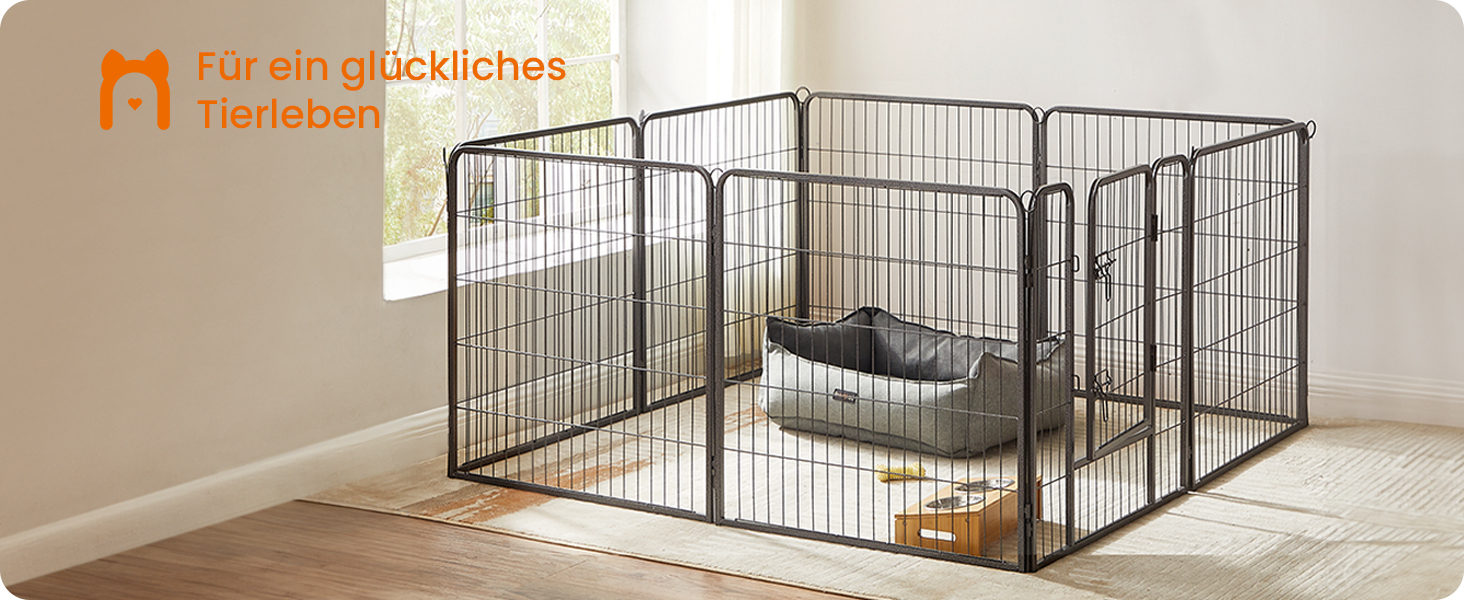 Вольєр для тварин Feandrea Freilaufgege XL (77x80 см), сірий, збірний, для великих тварин, 8 панелей