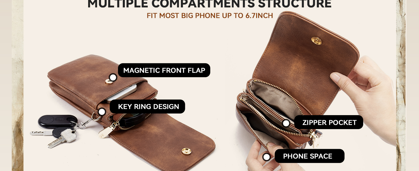 Сумка-клатч BOSTANTEN Klein через плече для телефону, сіра PU шкіра, жіноча, з гаманцем