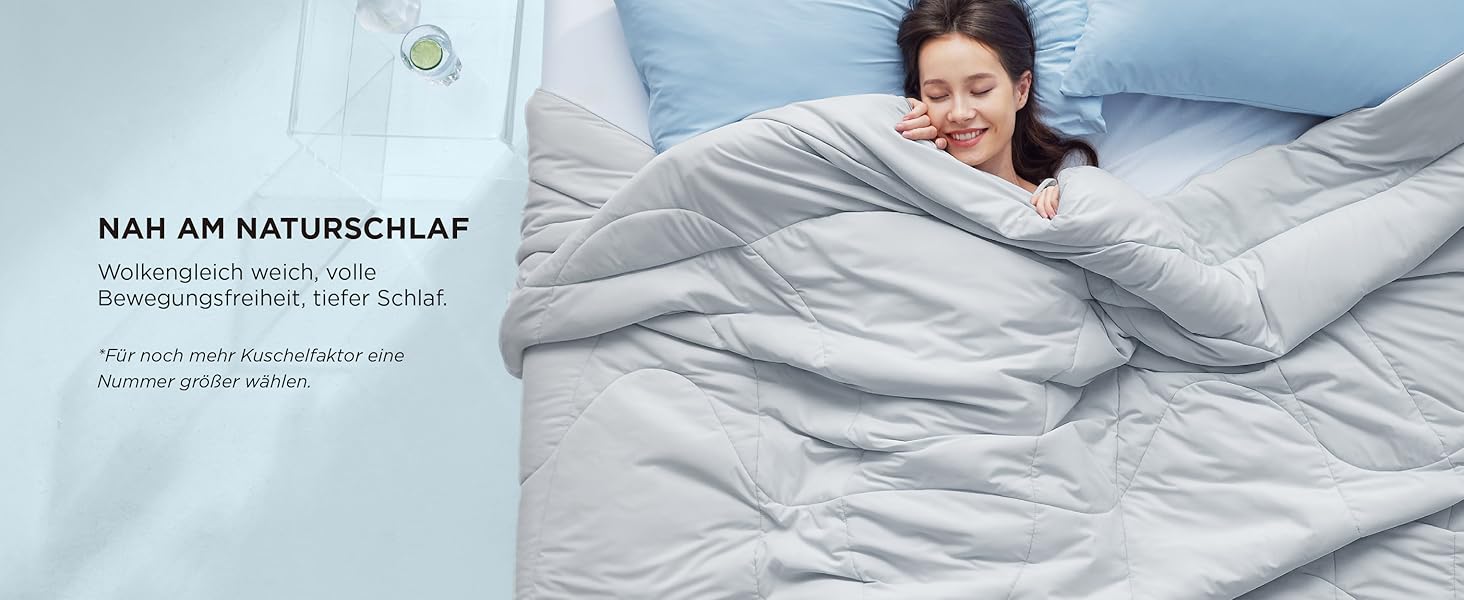 Ковдра BEDSURE 135x200 см, 4-сезонна, стеганий ковдра без наволочки, 300 GSM, для алергіків, сірий/світло-сірий, тепла, м'яка, блакитний (150x200 см)