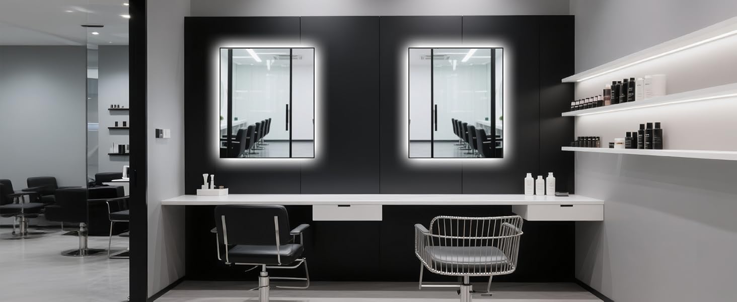 LED дзеркало для ванної кімнати 45x65 см з підсвічуванням, IP54, 6500K, прямокутне, енергозберігаюче, біле