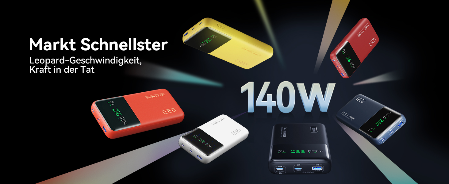 Power Bank INIU 25000mAh 140W: Швидка зарядка для телефону, ноутбука, MacBook, iPad, iPhone, Samsung, Steam Deck. Білий, компактний.