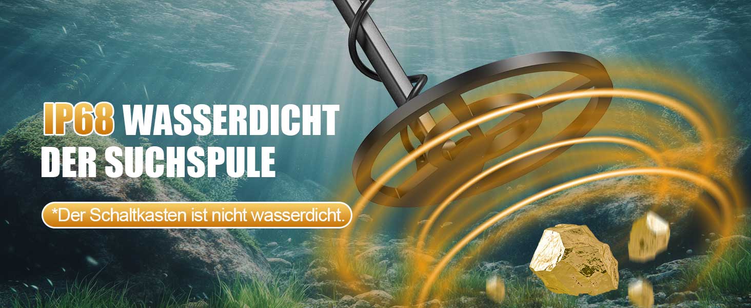 Металодетектор OMMO для дорослих: професійний набір, 6 режимів, вологостійкий, IP68, світло-помаранчевий