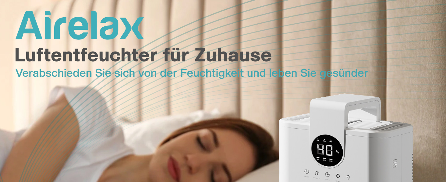 Електричний осушувач повітря Airelax 1000 мл з автовимкненням, тихий, для підвалу, спальні, ванної кімнати