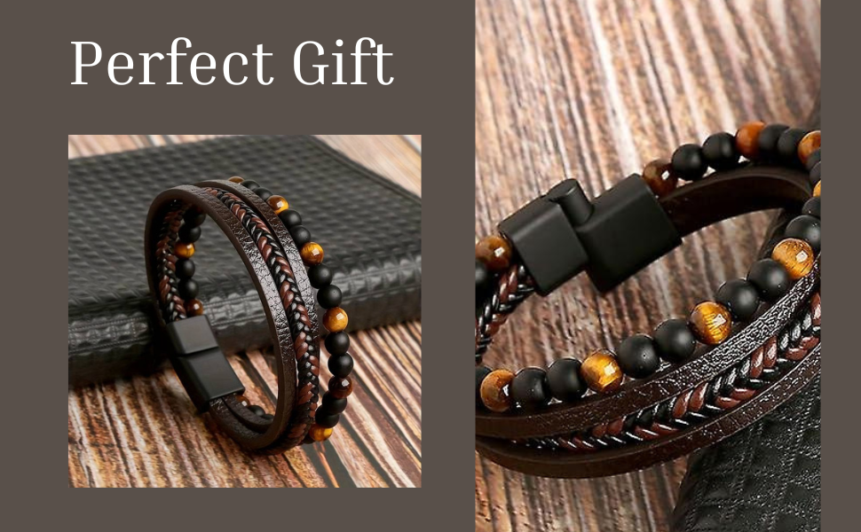 Чоловічий браслет з натуральної шкіри, плетіння ручної роботи. Браслет для чоловіків зі сталевою застібкою, шкіряний браслет з телячої шкіри, широкий браслет з магнітною застібкою.