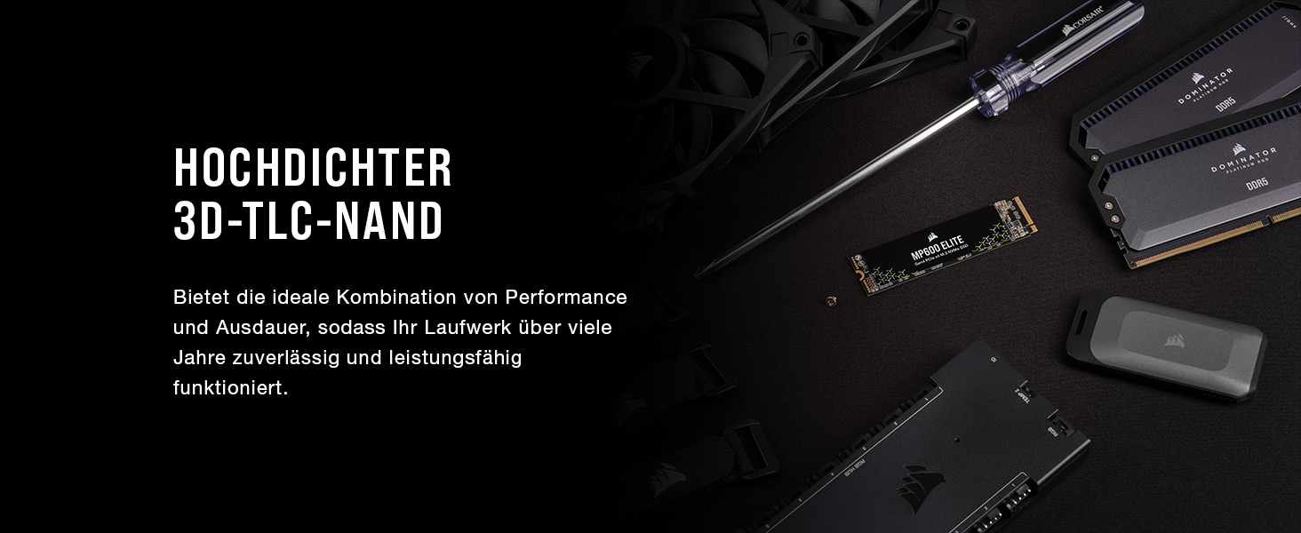 SSD CORSAIR MP600 ELITE 1TB M.2 PCIe Gen4 x4 NVMe - Швидкий диск для ігор та ПК, 7000 МБ/с