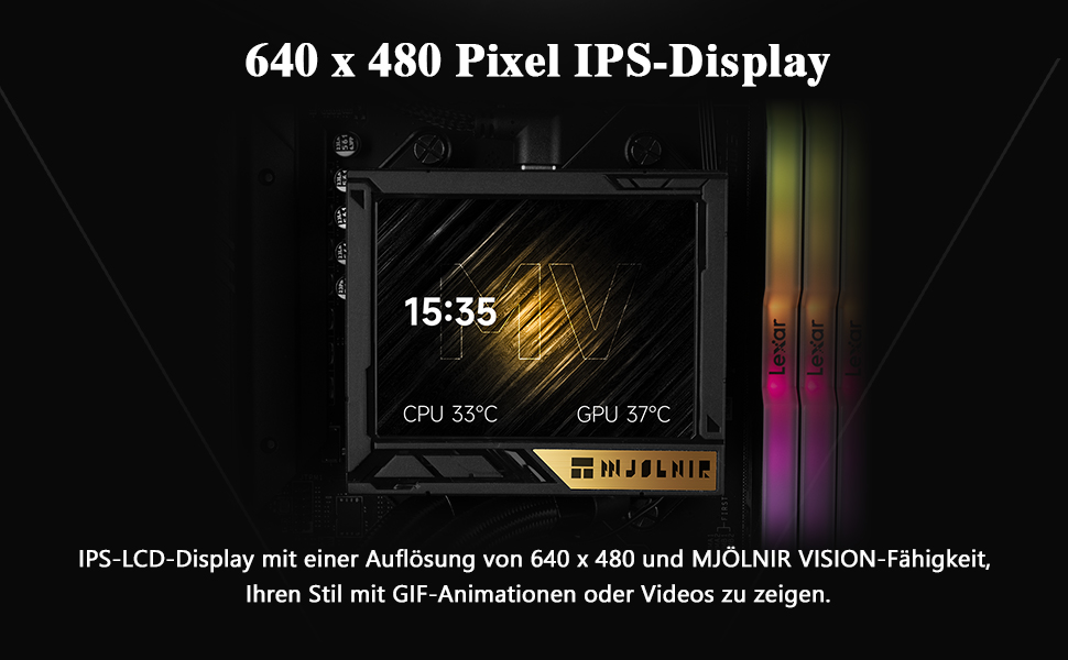 Система рідинного охолодження процесора Thermalright TR Mjolnir Vision 360 UB PRO ARGB Black, LCD-дисплей 3.5