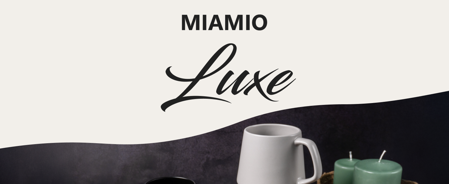 Набір кавових чашок Miamio 4 шт. з кераміки (420 мл) - для кави, еспресо, чаю, капучино. Безпечні для мікрохвильової печі та посудомийної машини. Luxe колекція (білий, пастельний)