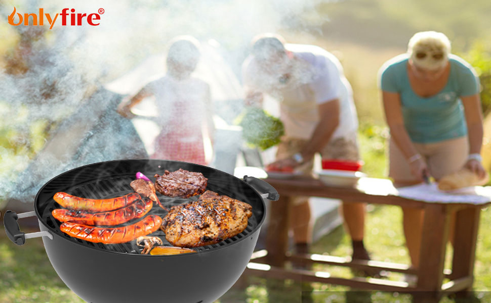 Чугунний Grillrost Onlyfire для Weber Kugelgrill, діаметр 30 см, сумісний з серією Gourmet BBQ