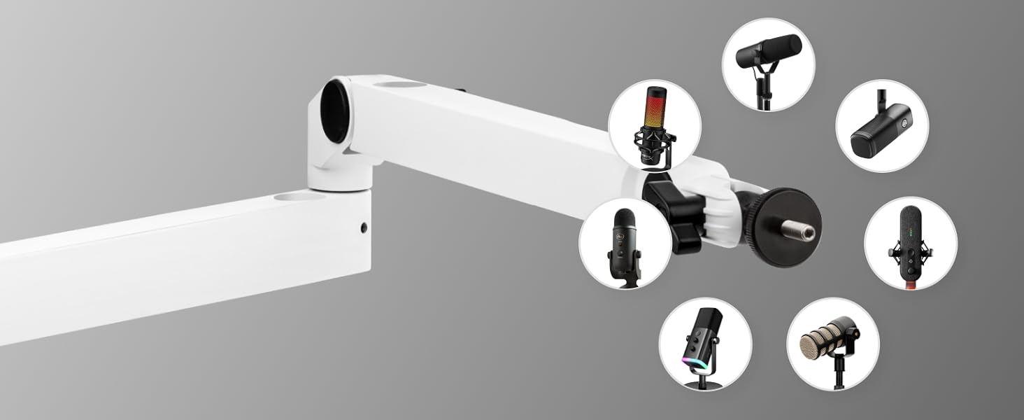 Elgato Wave Mic Arm LP White - Мікрофонна стійка Elgato Wave LP White для подкастів, стрімінгу та геймінгу