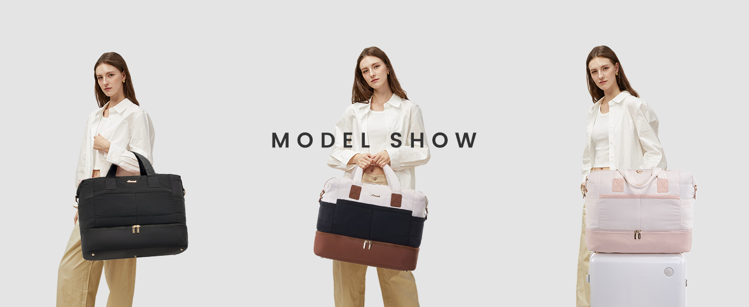 Сумка-мішок LOVEVOOK для подорожей, клініки, пологового будинку, ручної поклажі, 52x38x25 см, 50 л, з відділенням для взуття та косметичкою, бежевий