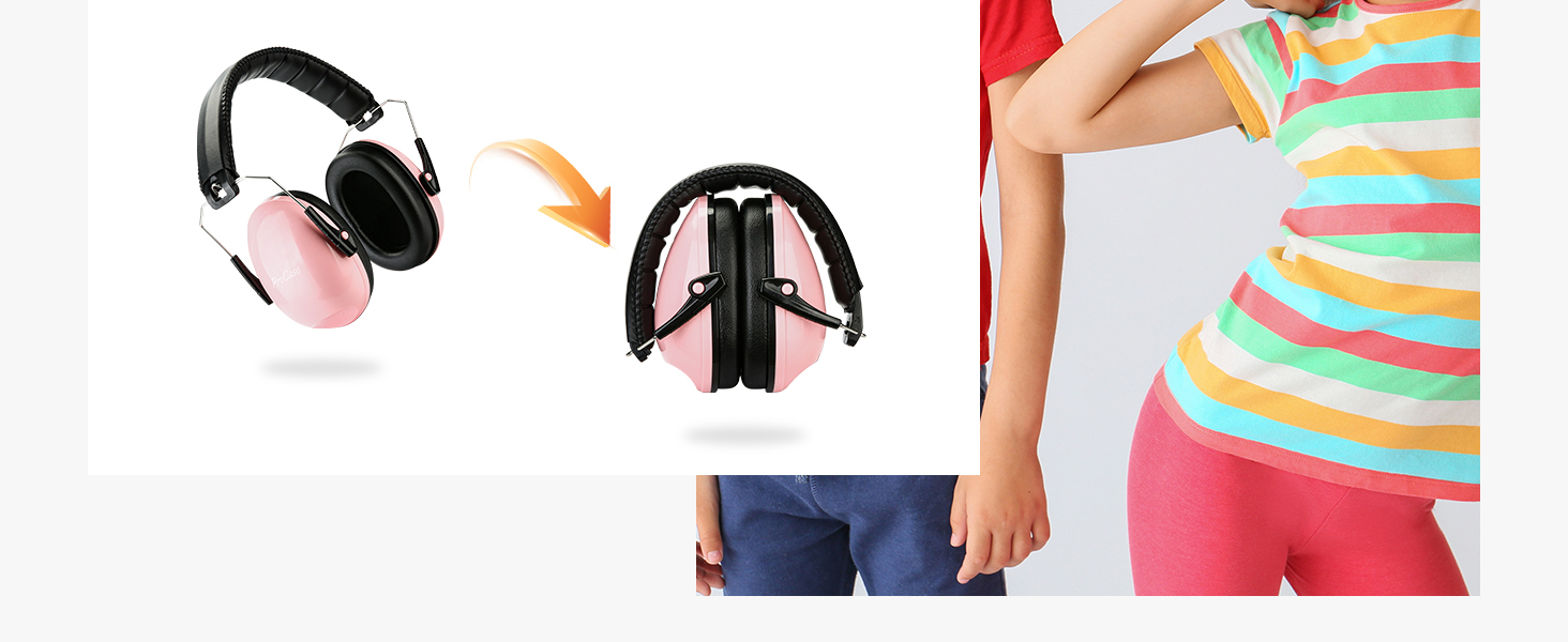 Навушники для дітей ProCase для захисту від шуму, 3-2 роки, для сну, подорожей, карнавалів, аутизму, легкий рожевий колір