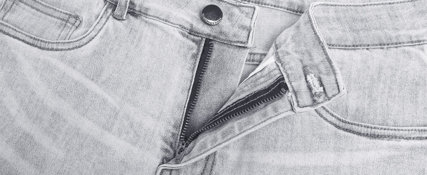 Чоловічі рвані джинси GINGTTO Skinny Stretch Slim Fit світло-сірі (34W/30L)