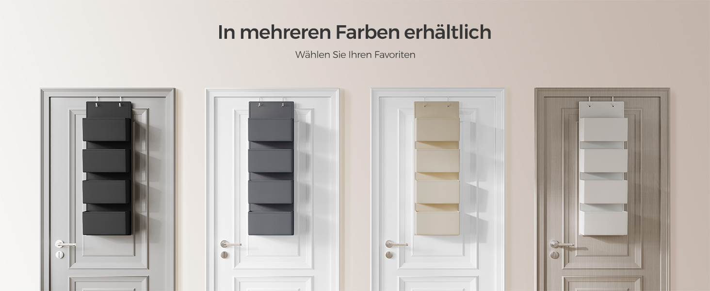 Органайзер для шафи SONGMICS з 4 кишенями, підвісна полиця, органайзер для шафи, підвісне зберігання, органайзер для дверей, спальня, вітальня, 2 x 33,5 x 00 см, RDH04G (1, Хмарний білий)