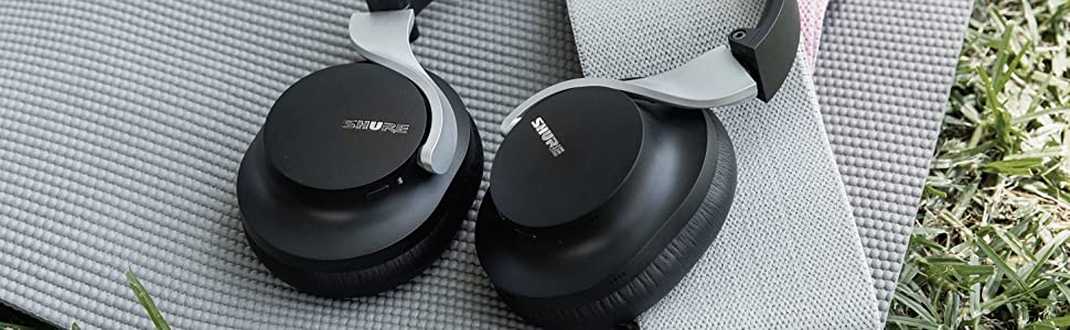 Shure Aonic 40: Бездротові навушники з активним шумозаглушенням, Bluetooth, мікрофон, 25 годин роботи, сумісність з iPhone та Android, білий (чорний)