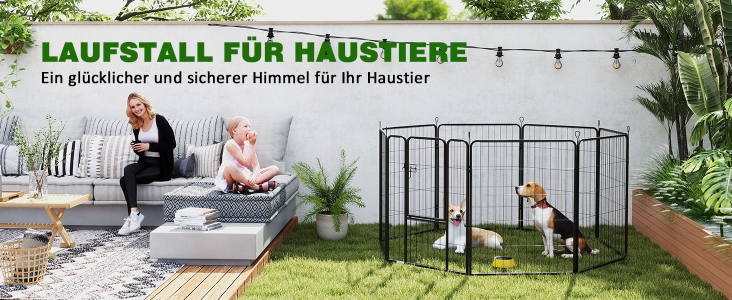 Клітка-манеж для цуценят PawHut 8-секційний, 80x100 см, для собак, котів, цуценят, для дому та вулиці