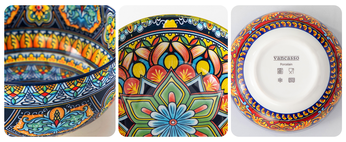 Набір з 6 порцелянових супових тарілок Vancasso (6x840мл) для мюслі, супу, салату, рамену, десерту та інших страв