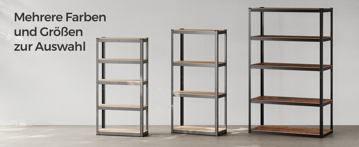 SONGMICS Industrial 5-Tier Shelf Unit - Vintage Brown & Black (60x120x200cm)