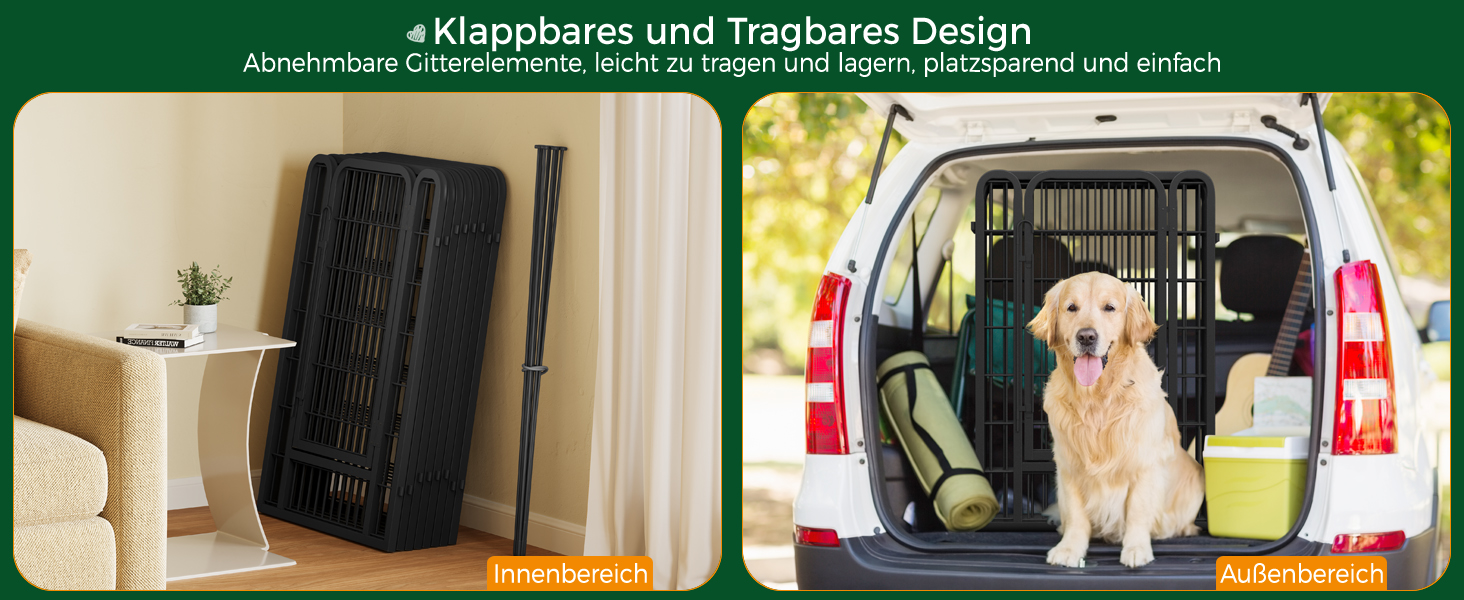 Переносний вольєр для собак Yaheetech 100 см, 16 частин, з 2 дверцятами, для дому та саду, без інструментів
