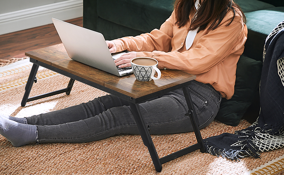 Стіл для ноутбука SONGMICS LLD110B01: регульована висота, для ліжка та дивана, 71 x 35 x 23 см, вінтажний коричневий