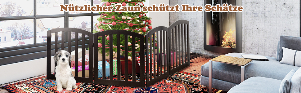 Захисне ґратка для собак та дітей Costway (4 панелі, білий) - 61 x 246 см