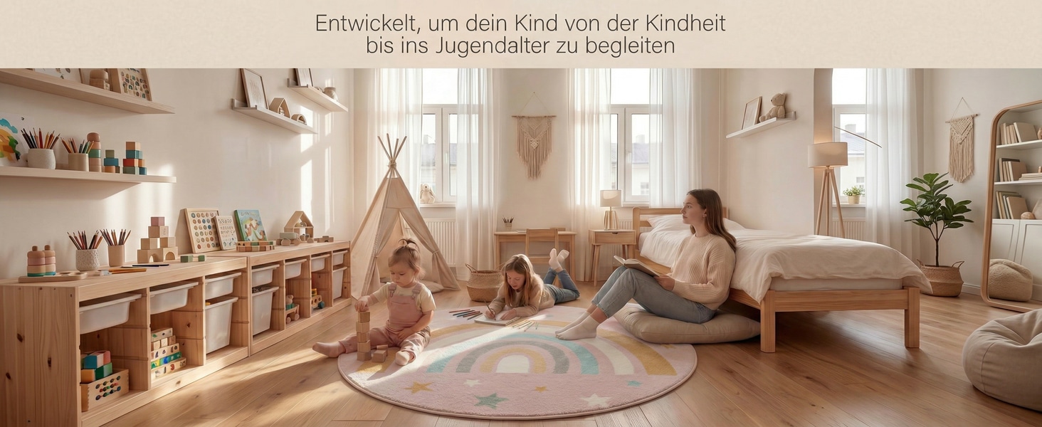 Дитячий килим Kinderteppich DOTS бежево-рожевий 80x150 см, Öko-Tex, для дівчаток, в дитячу кімнату